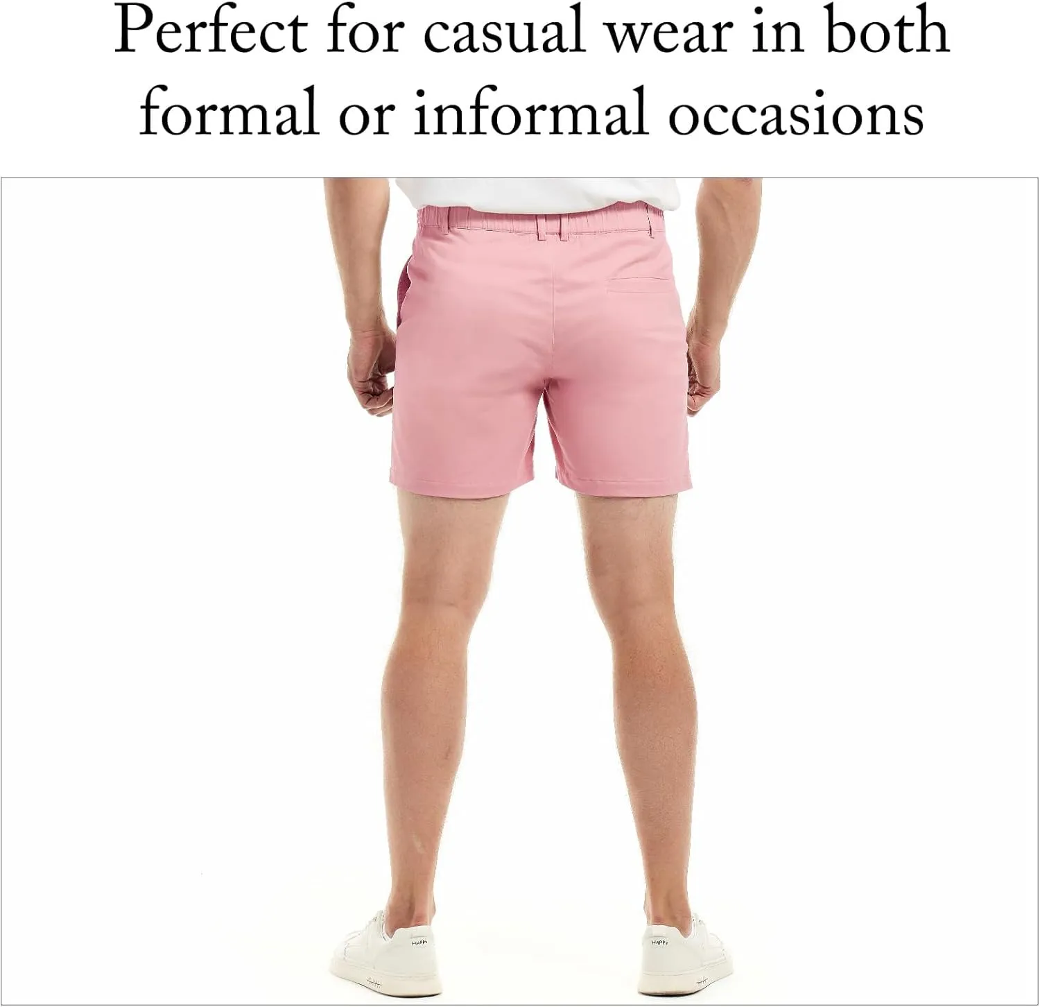 AIMPACT Mens Casual Cotton Shorts Slim Fit Elastic Waist Cargo Shorts 5.5 Inch Inseam with Pockets