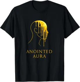 Anointed Aura  Gold Drip Minimalist Divine Head Graphic T-Shirt
