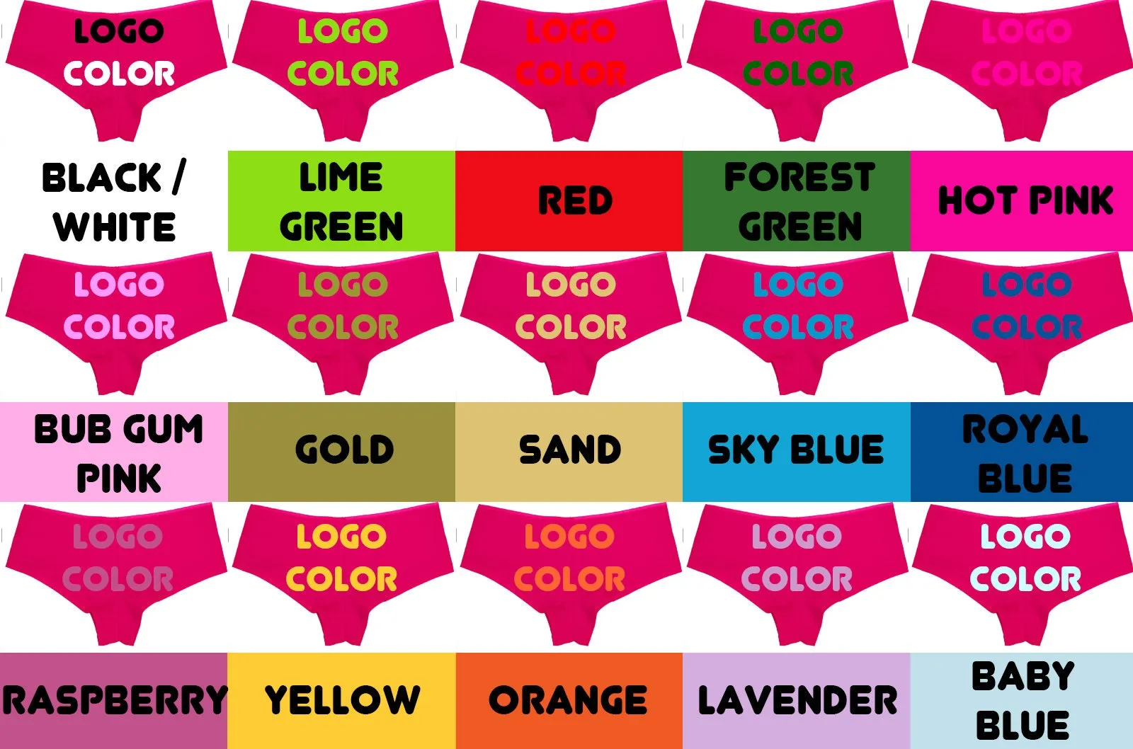 Butt Slut • Hot Pink Boyshorts • Choose Your Color Text