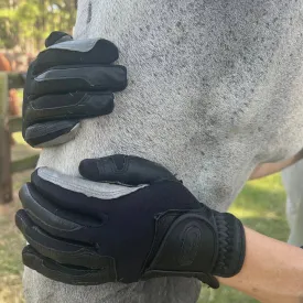 Correct Connect™ - Coppertech™️ Oil-Tac ™️ Leather Premium Riding Riding Glove - Black