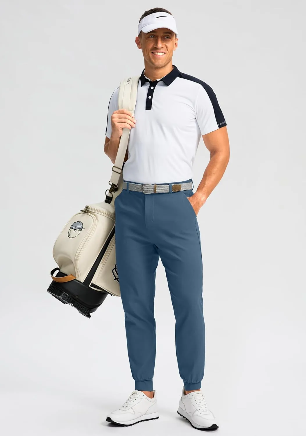 G Gradual Men's Golf Joggers Pants 4 Pockets with Belt Loops 28" Stretch Slim Fit Dress Joggers for Men Casual Travel