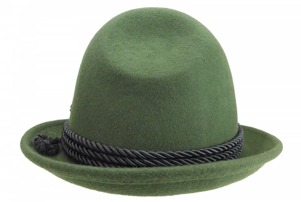 German Bavarian Style Green 100% Wool Hat