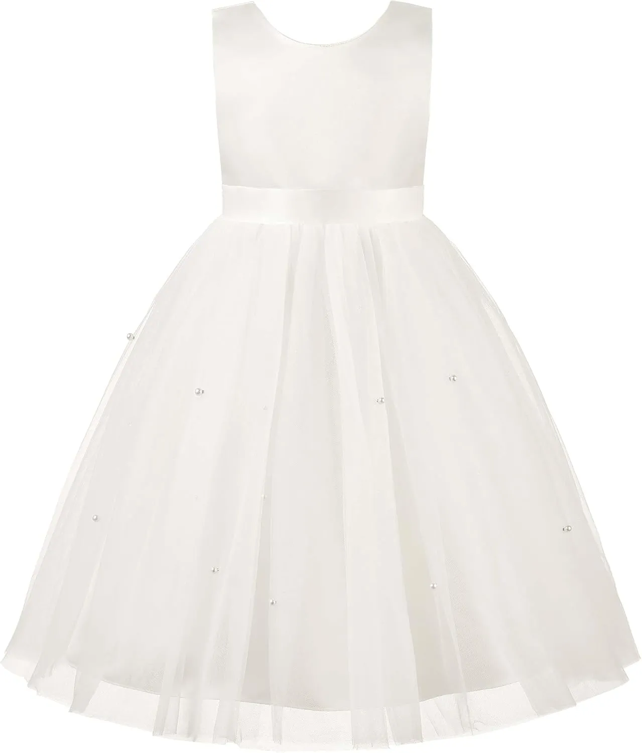 JerrisApparel Flower Girls Dress Wedding Satin Dresses Princess Birthday Party Prom Ball Gown