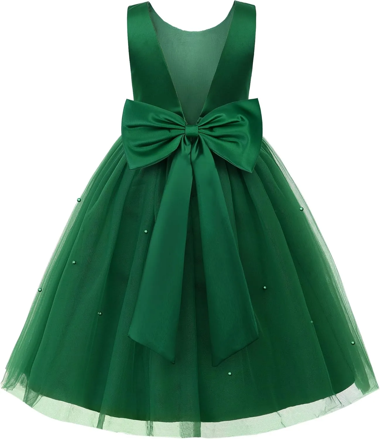 JerrisApparel Flower Girls Dress Wedding Satin Dresses Princess Birthday Party Prom Ball Gown