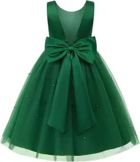 JerrisApparel Flower Girls Dress Wedding Satin Dresses Princess Birthday Party Prom Ball Gown