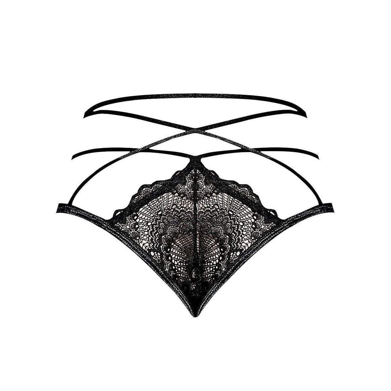 Magic Silk Love & Bondage PL Strappy Front Cheeky Back Panty & 2-Piece Set Black