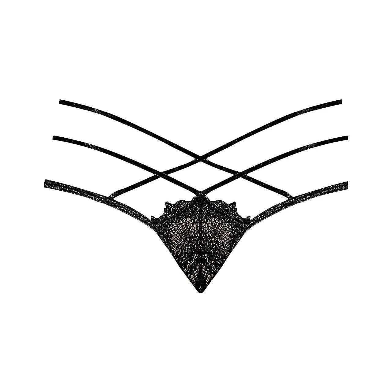 Magic Silk Love & Bondage PL Strappy Front Cheeky Back Panty & 2-Piece Set Black