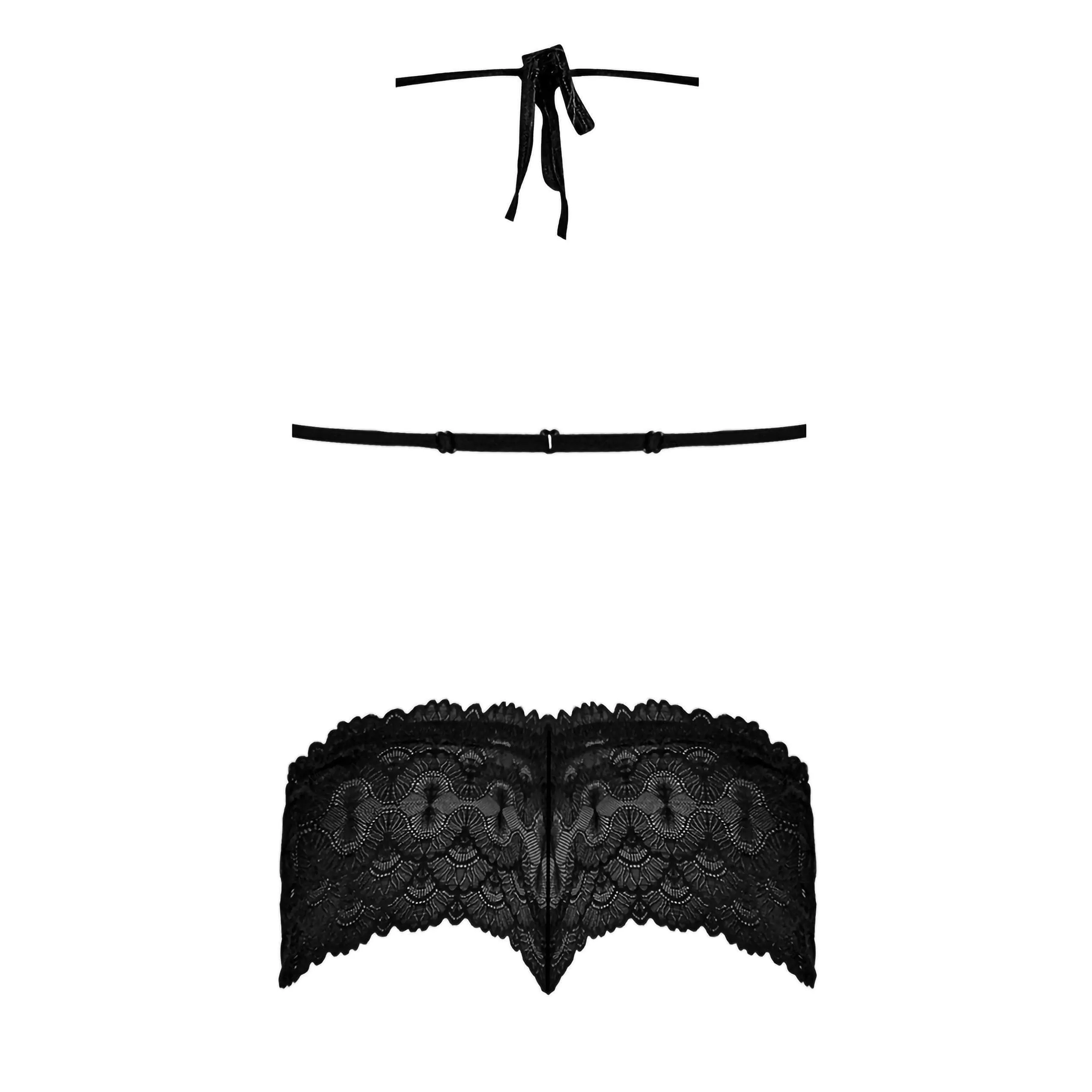 Magic Silk Sexy Time Triangle Bra & Cheeky Short Set Black