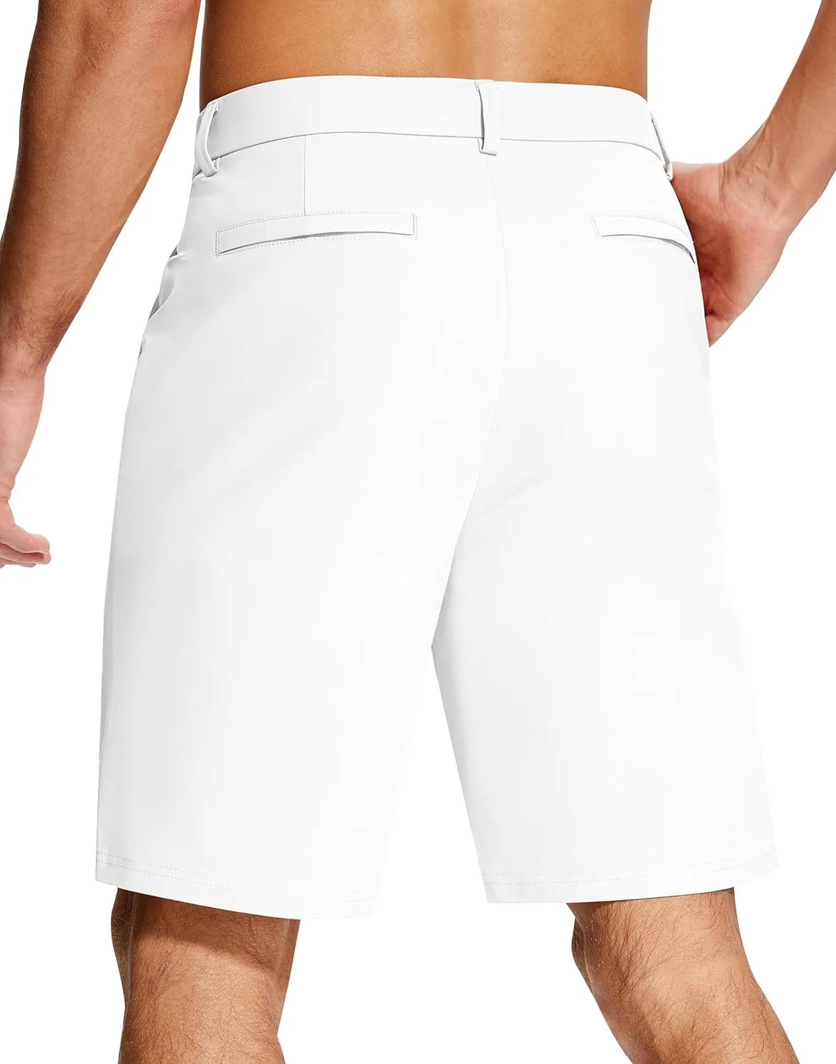 Mens Golf Dress Shorts 9 Inch with 5 Pockets Stretch Lightweight Quick Dry Chino Flat Front Shorts for Work Casual