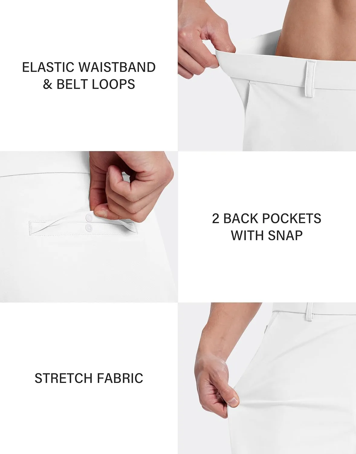 Mens Golf Dress Shorts 9 Inch with 5 Pockets Stretch Lightweight Quick Dry Chino Flat Front Shorts for Work Casual