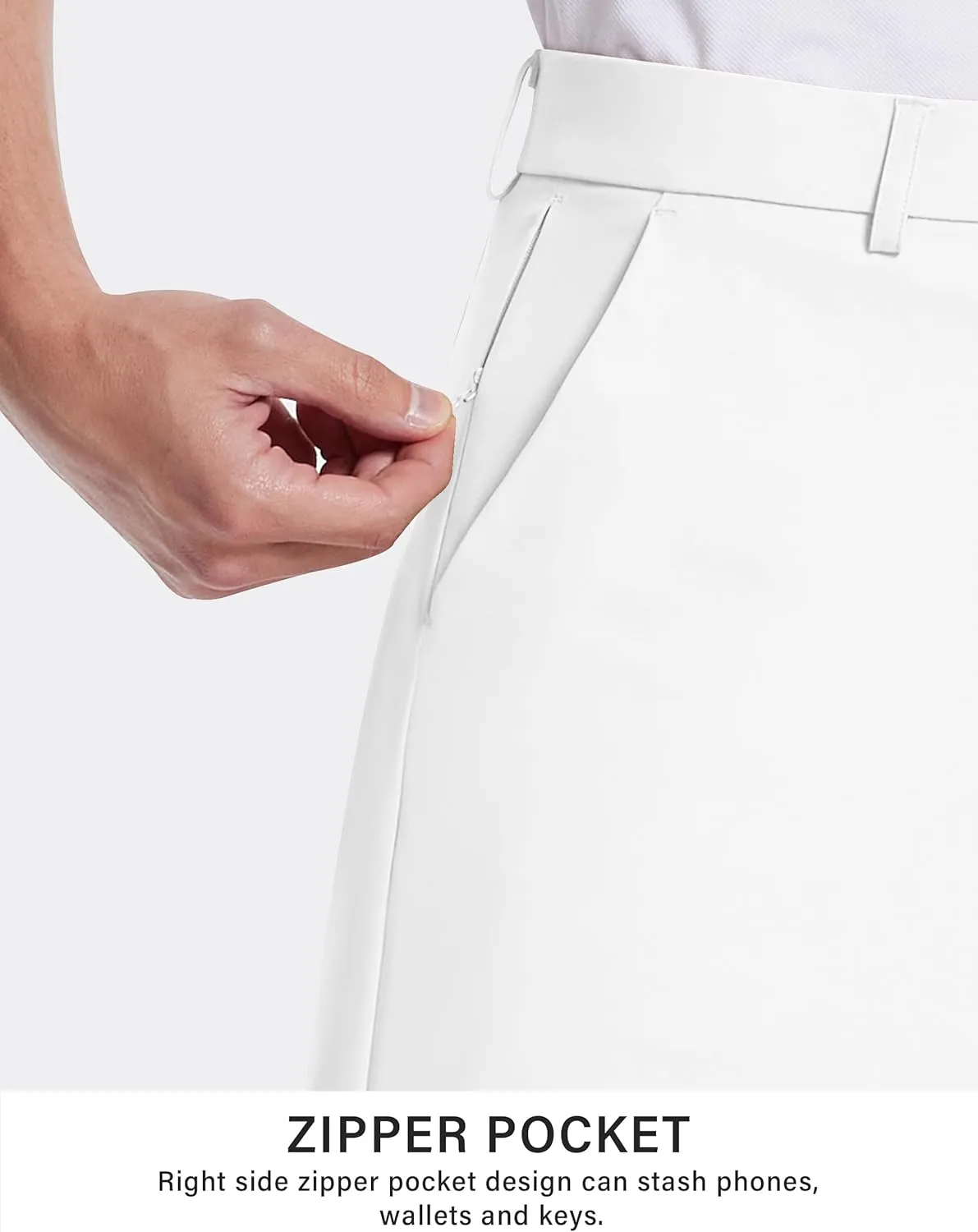 Mens Golf Dress Shorts 9 Inch with 5 Pockets Stretch Lightweight Quick Dry Chino Flat Front Shorts for Work Casual