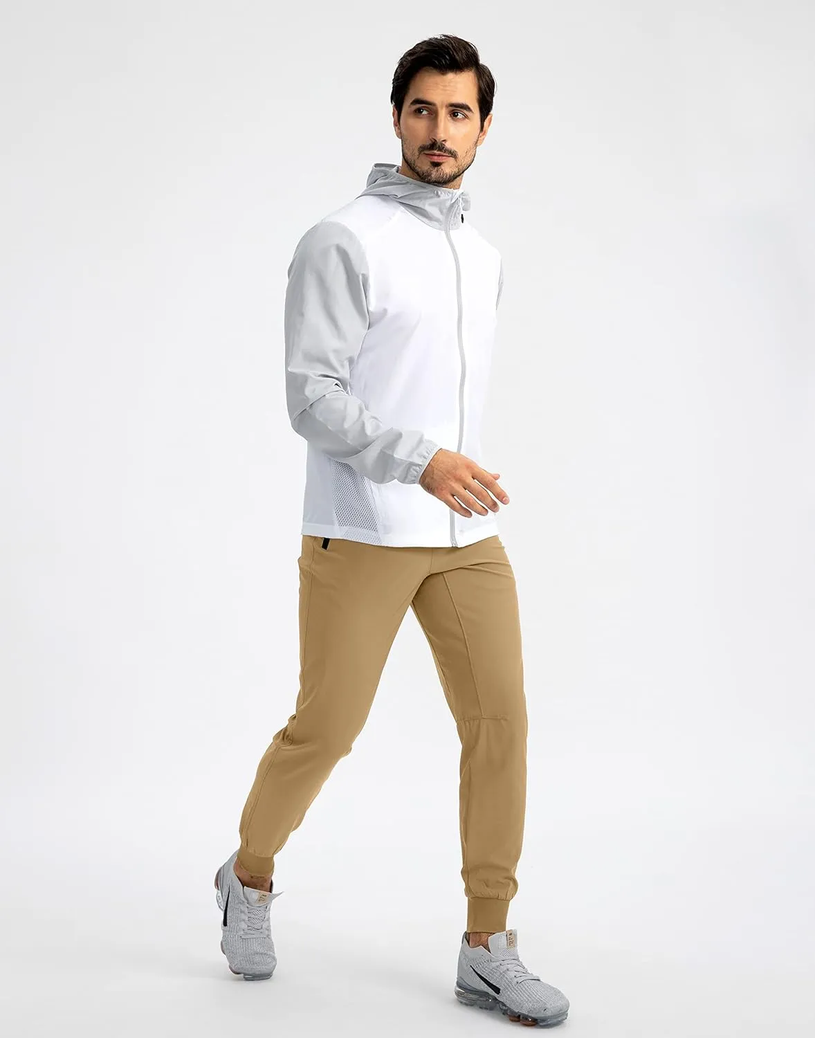 Pudolla Men's Lightweight Jogger Pants Workout Gym Running Pants with Zipper Pockets for Athletic Casual