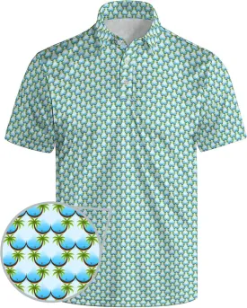SKYNORA Golf Shirts for Men, Polo Shirts Short Sleeve Moisture Wicking Quick Dry Performance Print Golf Polo Shirts for Men