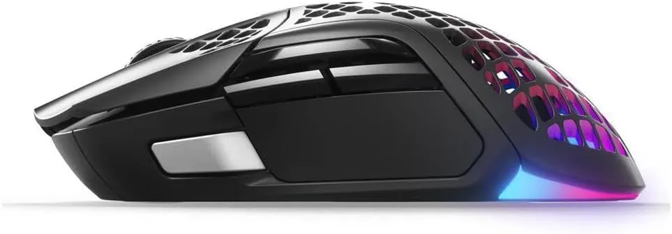 SteelSeries Aerox 5 Wireless - Holey RGB Gaming Mouse - Ultra-lightweight Water Resistant Design - 9 Buttons  Bluetooth/2.4 GHz - 18K DPI TrueMove Air Optical Sensor