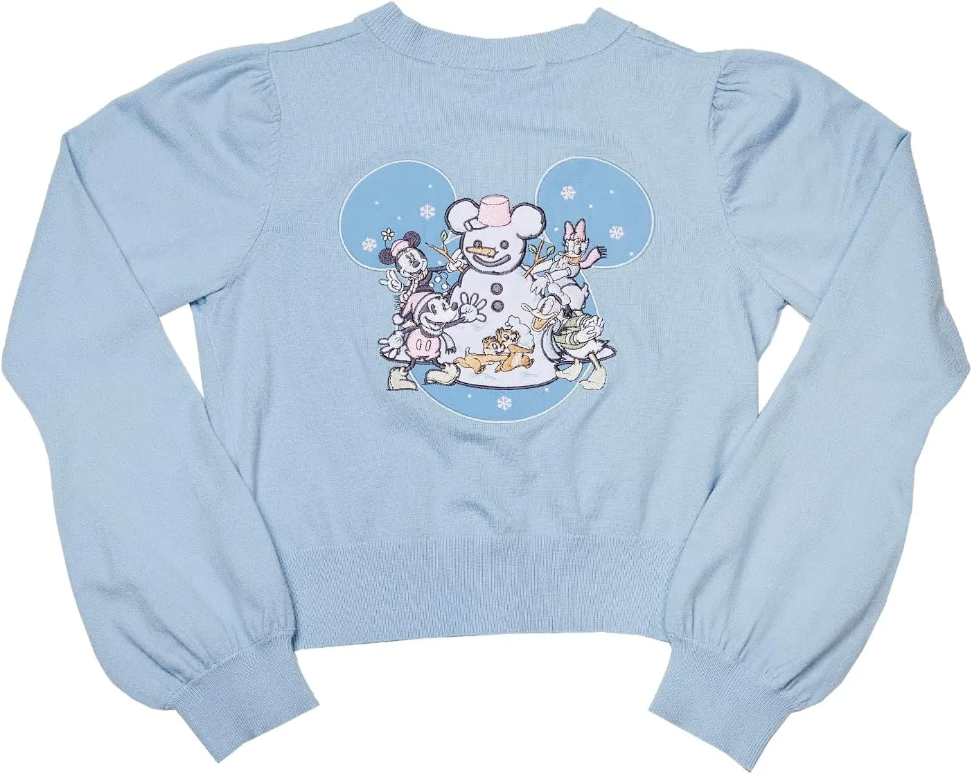 STITCH SHOPPE DISNEY WINTER MICKEY AND FRIENDS BALLOON SLEEVE CARDIGAN 4XL