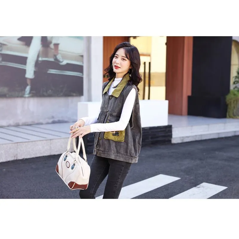 Versatile Casual Retro Plus Loose Fit Denim Jacket