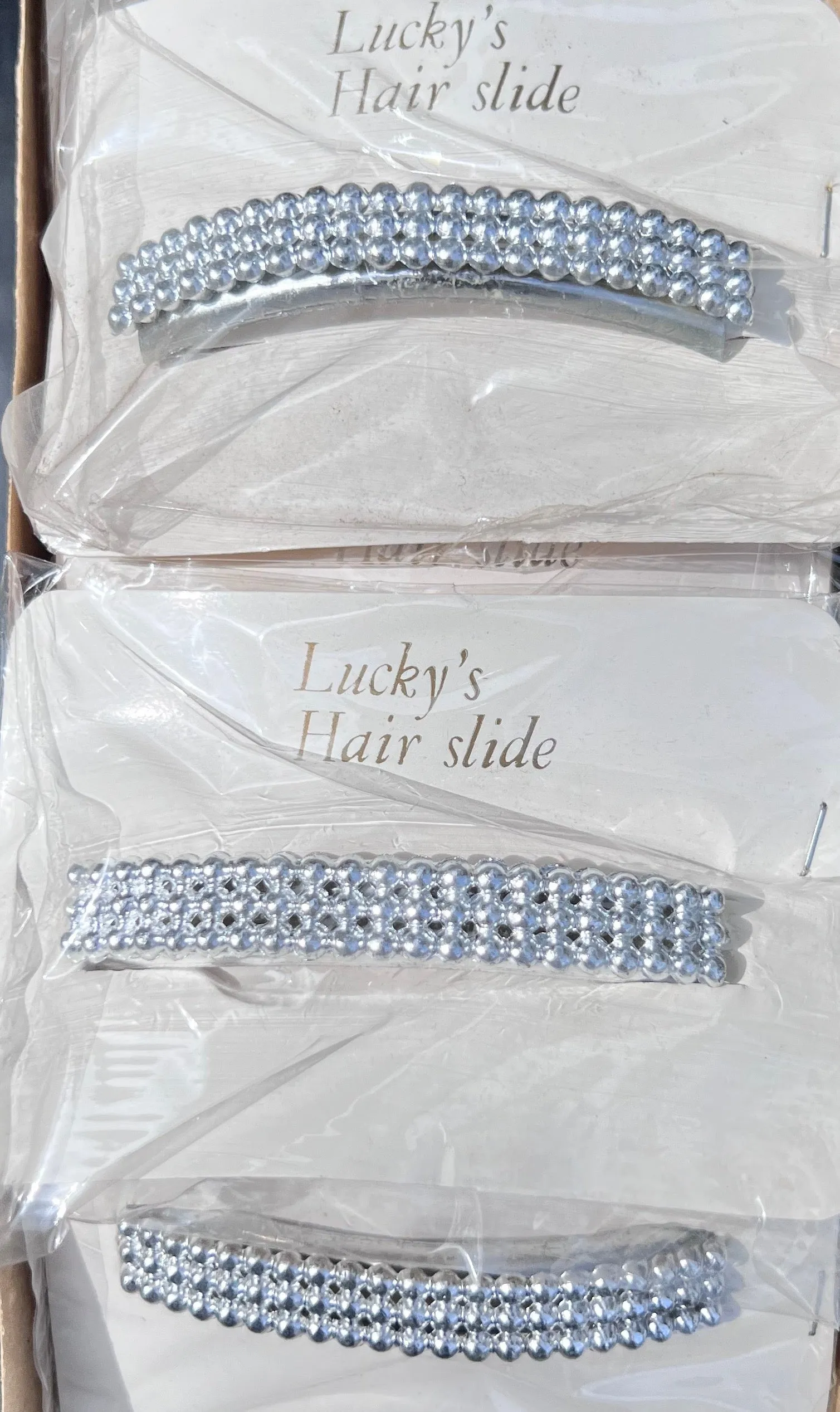 Wholesale Box of 36 1960s Silver 8cm Hairclips
