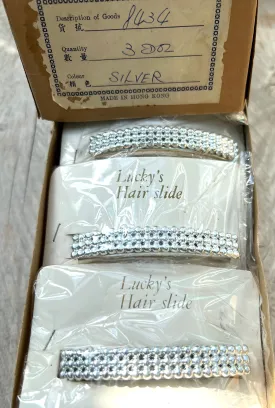 Wholesale Box of 36 1960s Silver 8cm Hairclips